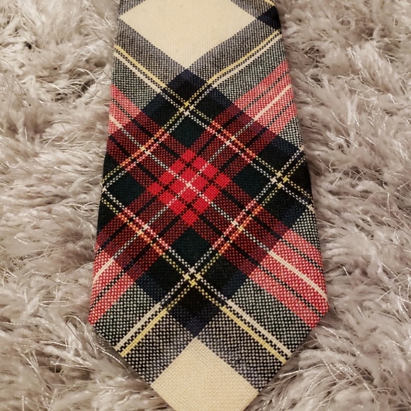 Vintage wool plaid tie - Picture 2 of 4